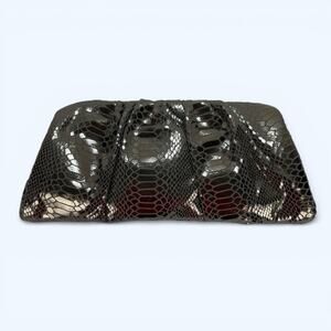 Style & Co Metallic Faux Snakeskin Clutch Bag Magnetic Closure